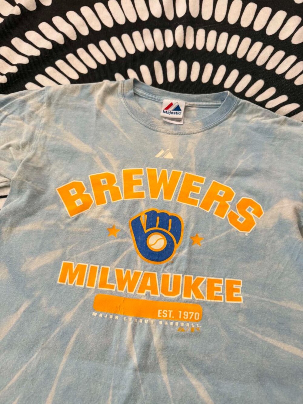 Custom Reverse Dyed Milwaukee Brewers T-Shirt